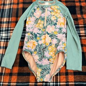 Cat & Jack Green and Pink Rashguard Swimwear